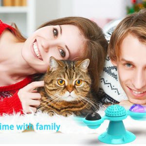 Animal Doll  Stuffed Cat Pet  Catnip Grass Toy Interactive Windmill Cat Toys With Catnip  Cat Toys For Indoor Cats Funny Kitten Toys With LED Light Ball Suction Cup Cat Nip Toy For Cat Chew Exerc - Image 4
