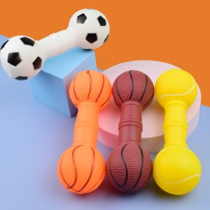 Dog Toys Football Dumbbell Shaped Dog Squeeze Squeaky Pet Chew Toy - Image 3