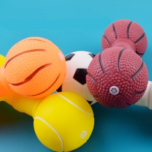 Dog Toys Football Dumbbell Shaped Dog Squeeze Squeaky Pet Chew Toy - Image 4