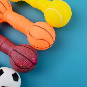 Dog Toys Football Dumbbell Shaped Dog Squeeze Squeaky Pet Chew Toy - Image 5