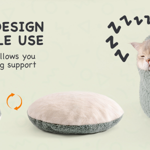 Mewoo Washable Pet Bed For Cats & Small Dogs - 23x23x7 Inch Round Orthopedic Bed With Non-Slip Bottom, Plush Indoor Cat Bed For Kittens & Puppies, Sage Green - Image 5