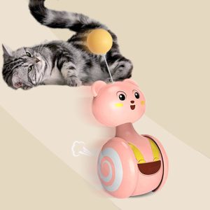 Cat Interactive Feather Toys Pet Bumbler Funny Toy Interactive Cats Toys Cat Rolling Teaser Feather Wand Toys Rotating Ball - Image 3