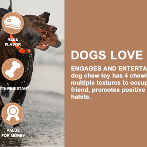 Tough Dog Toys For Aggressive Chewers Large Breed Indestructible Dog Toys Durable Dog Chew Toys For Large Dogs Bacon Flavor Dog Chew Toys For Aggressive Chewers Durable Large Dog Toys For Big Dogs - Image 3
