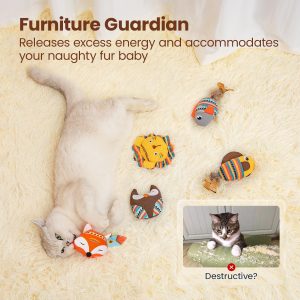 Cat Toys Jungle Animals Bite Resistant Catnip Toys, Interactive Cat Kicker Toys For Indoor Cats, Promotes Kitten Exercise - Image 3
